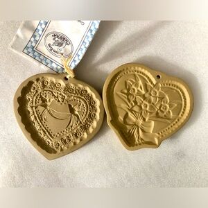 Brown Bag Cookie Art short bread molds,  heart shaped 1985 & 1990 Hill Design